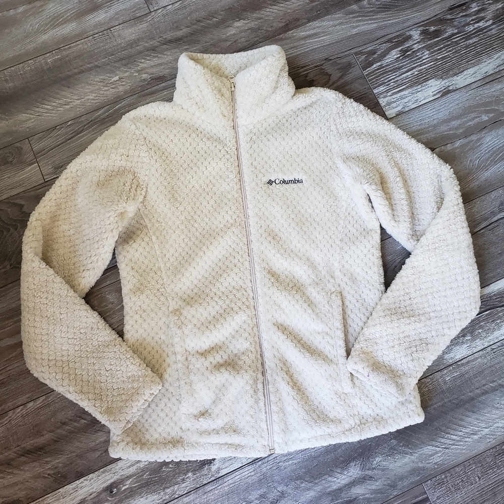Columbia Fleece Jacket Fireside Sherpa Womens Ivory S Small Soft